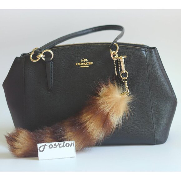 ⚡Brown with Black Strip Real Fox Tail Fur Clasp Fashion Charm Cosplay Toy - Picture 6 of 6